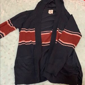 Long cardigan- navy blue with stripe